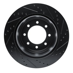 Ford F-250 Brake Rotor (1) - Rear Left - R1 Concepts - Drilled & Slotted - Black - `11-`22